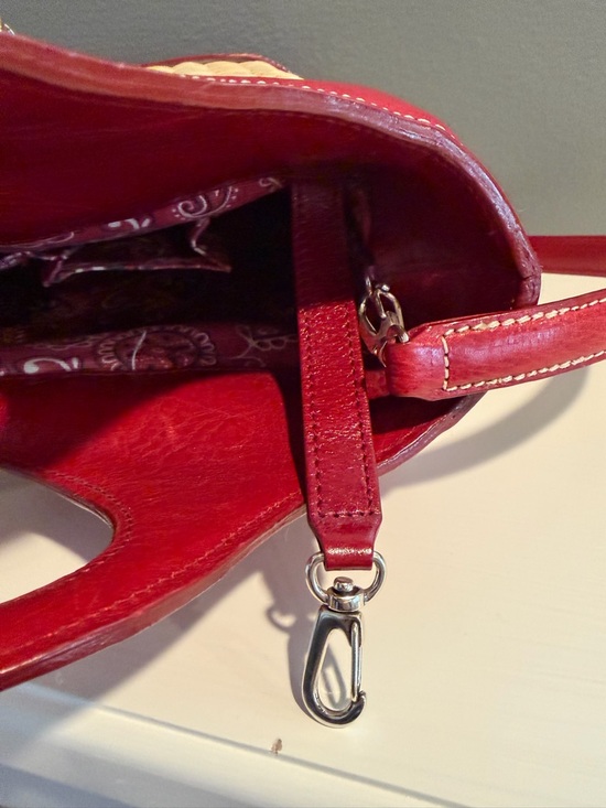 Brighton Woven Straw Tote Purse Red Leather Heart Handle opt. shoulder strap - Picture 14 of 16